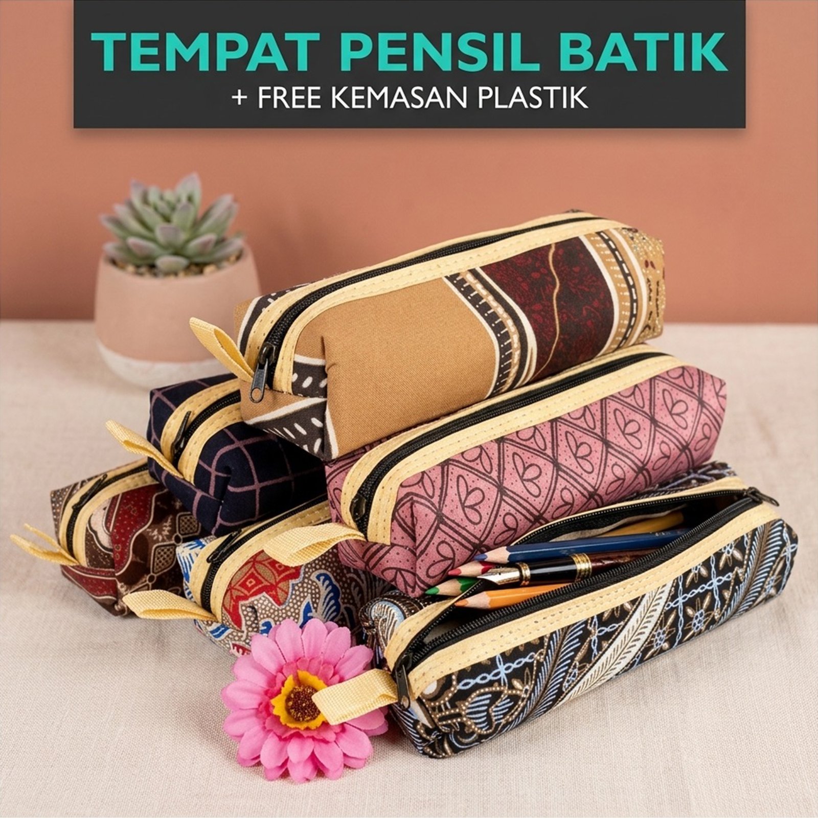 Souvenir Dompet Oval / Dompet Pensil Kemas Plastik