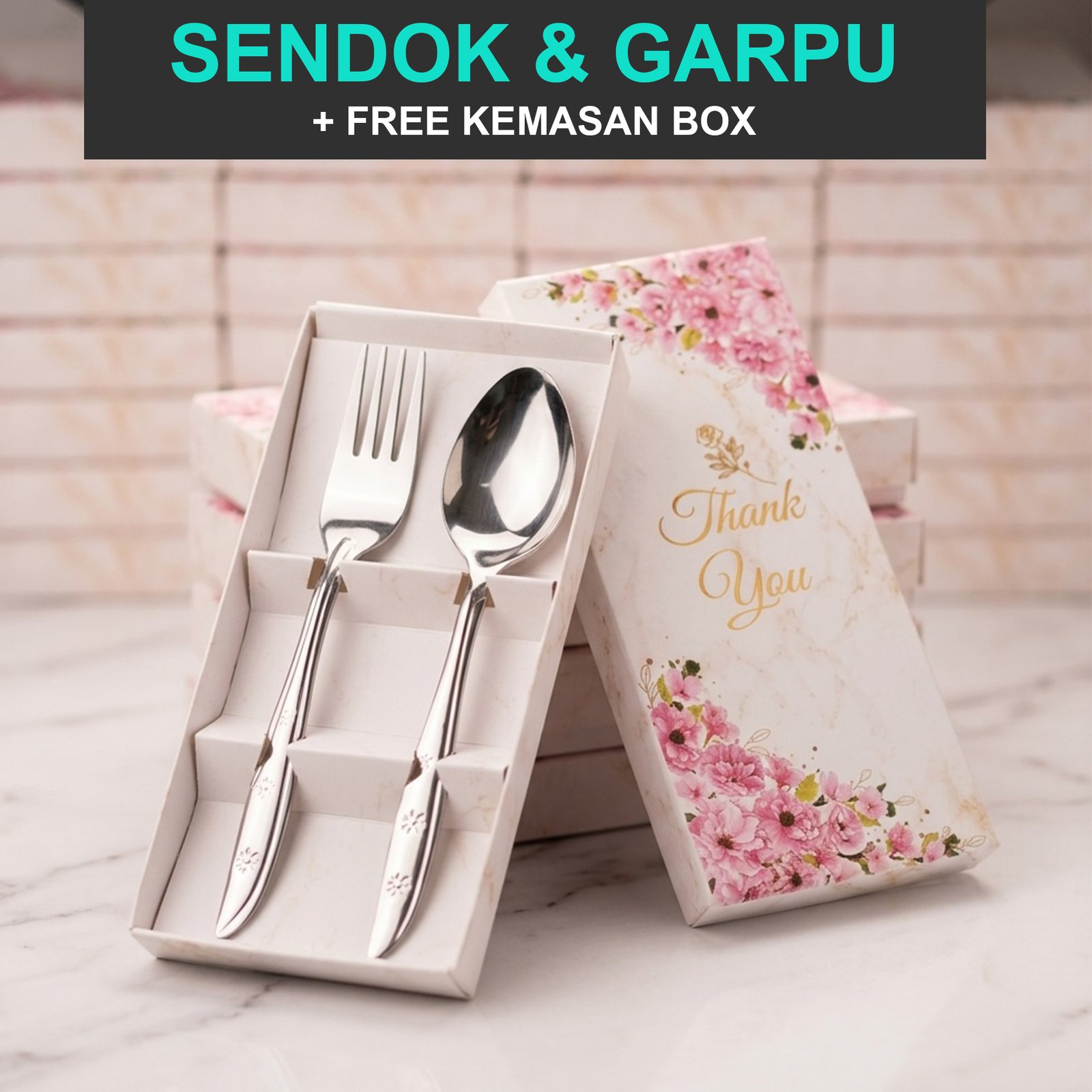 Souvenir Sendok & Garpu Kemas Box